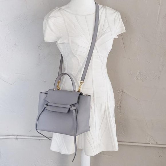 Celine Grey Grained Leather Micro Belt Bag Satchel - Picture 9 of 11